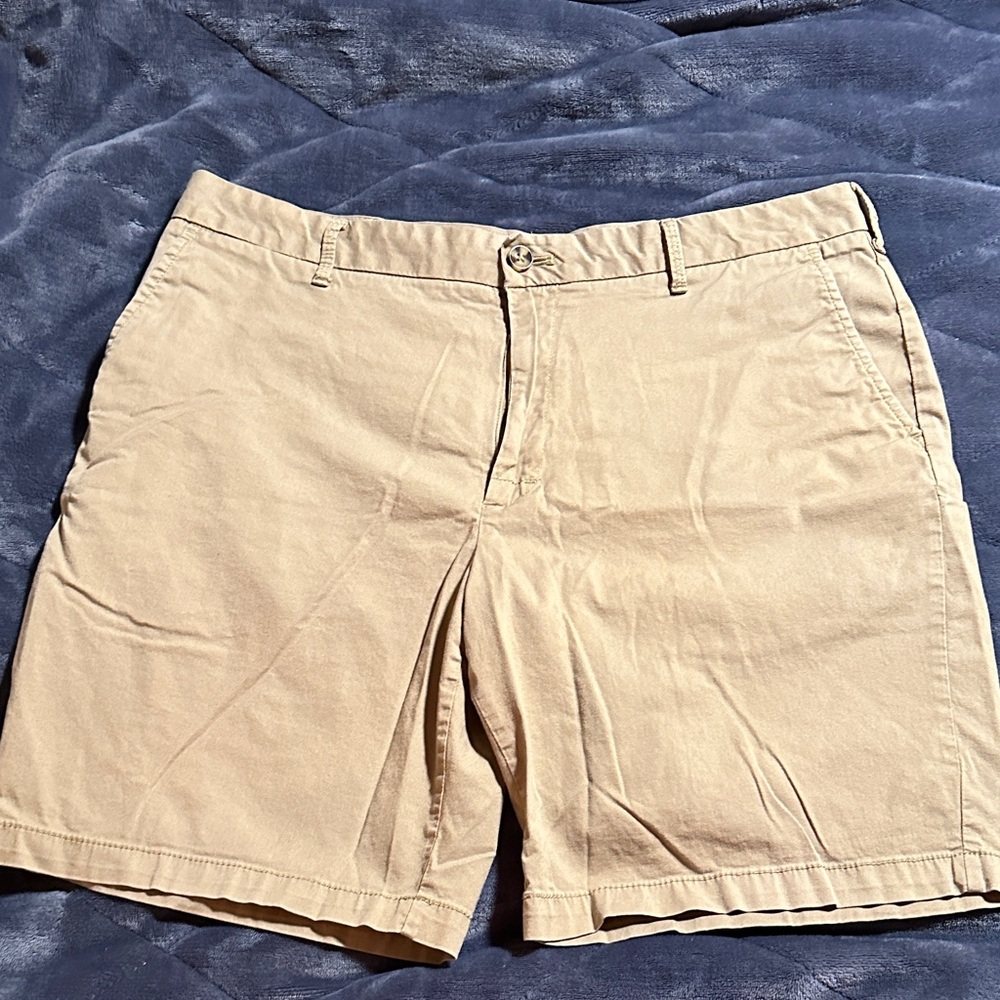 Izod Saltwater Men's Tan Flat Front Shorts
